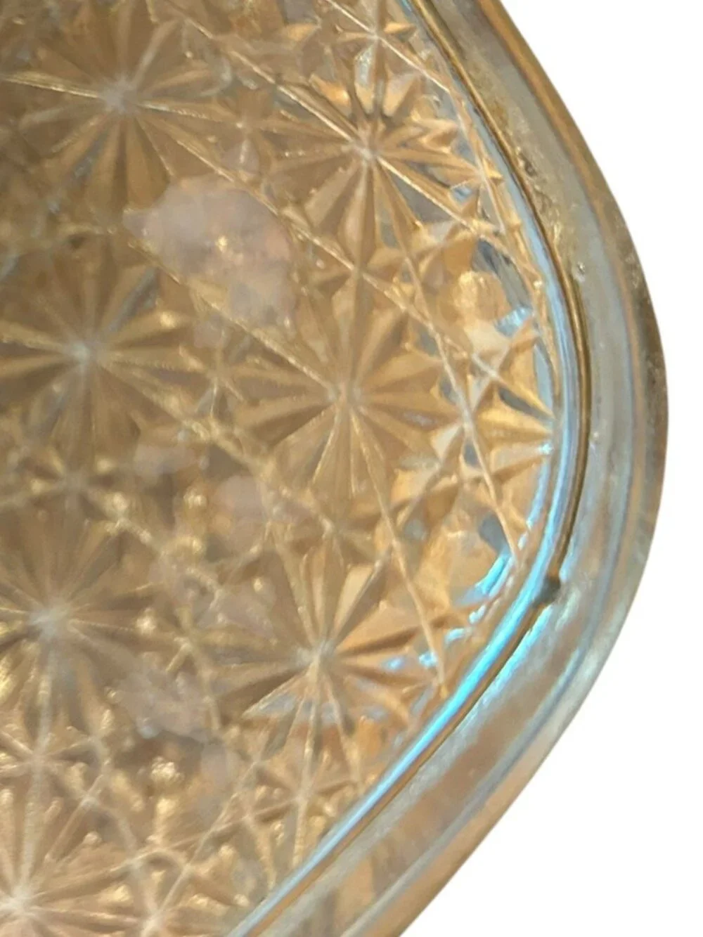 MCM VINTAGE GLASS DAISY PLATES SET 8 ANCHOR HOCKING 1960s